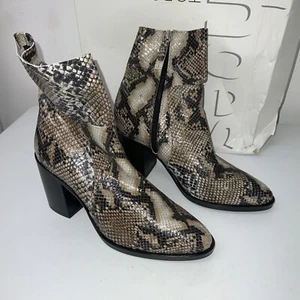 TOPSHOP 'million' snake print leather ankle sock boots uk 4 eu 37 RRP £85 New - Picture 1 of 10