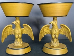MID-CENTURY Metal Eagle Compotes Planters Candy Dishes Set (2) VTG1960s-70s GVC - Picture 1 of 6