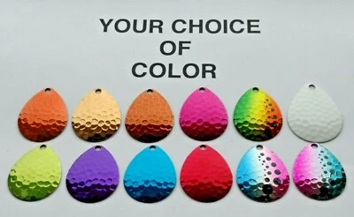 FISHGRUB BLADES 10 SIZE #4 hammered COLORADO SPINNER BLADES in your choice of color. fishgrub