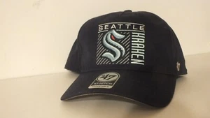 Seattle Kraken NHL '47 Brand Hat Cap Black Adjustable Snapback Hitch - Picture 1 of 6
