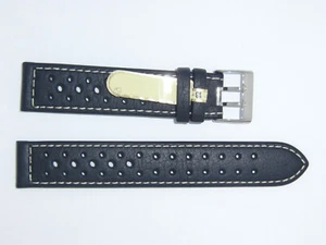 Modelo DI impermeable perforado 18 mm NEGRO beige correa de reloj RALLYE WAPRO - Imagen 1 de 3