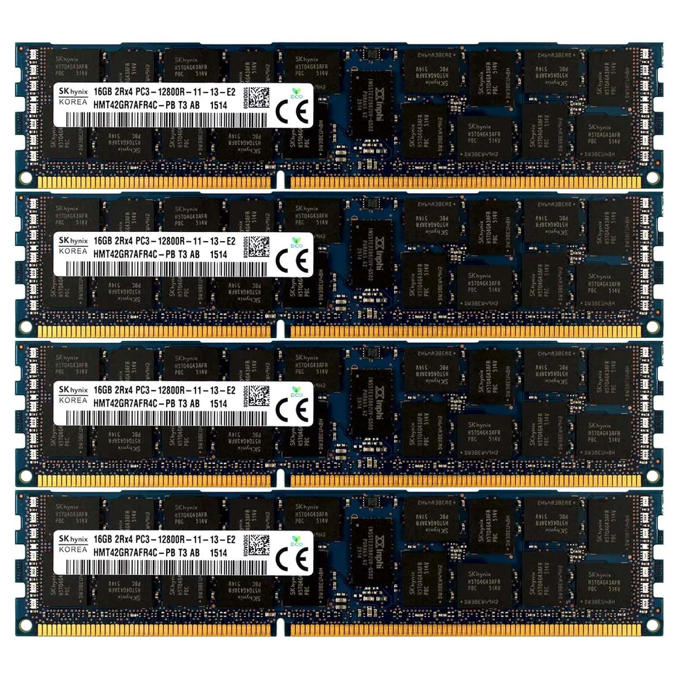 PC3-12800 4x16GB DELL POWEREDGE M520 M620 M610x M820 M915 R415 C6220 Memory Ram - Image 1 of 1
