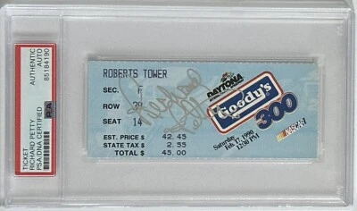 1990 Goody’s 300 Ticket SIGNED By Richard Petty PSA DNA Certified Autograph COA - Image 1 of 2