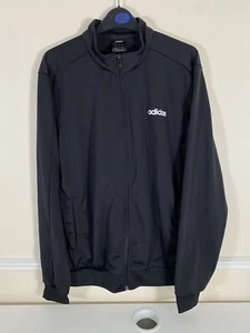 Men’s Adidas Essentials Full Zip Track Jacket Triple Black Size Medium - Picture 1 of 5