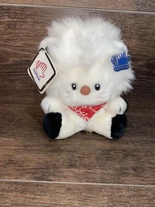 VINTAGE 1982 APPLAUSI BIANCO BANDY LEONE PELUCHE PELUCHE GIOCATTOLO PELOSO 8” CON ETICHETTA - Foto 1 di 12
