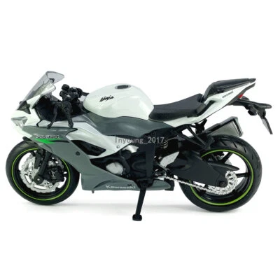 1:12 Kawasaki Ninja ZX-6R Motorrad Modell Zink Legierung Spielzeug Sammlung Weiß - Bild 1 von 4
