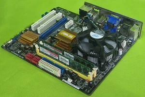 Asus P5QPL-PL-VM EPU Socket 775 Motherboard Core 2 Quad Q8300 CPU 4GB ram Heatsi - Picture 1 of 8