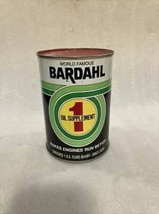 VINTAGE~ NOS FULL~ "BARDAHL FORMULA 1" SUPPLEMENT 1-QUART OIL CAN~ RED TOP - Picture 1 of 16