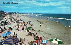 Wells Beach Maine Postcard Unposted - Picture 1 of 2