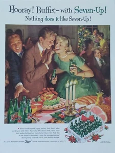 Vintage 1957 7Up print ad. Nothing does it like 7Up - Picture 1 of 1