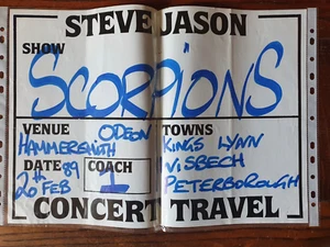 THE SCORPIONS - Concert Tour Coach Travel Poster 1989 Steve Jason - MUSIC - USED - Picture 1 of 1