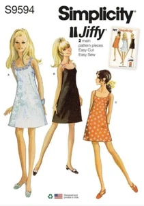 DRESS SEWING PATTERN Simplicity 9594 6-14 Womens Retro 60s Easy Jiffy Uncut . - Picture 1 of 6