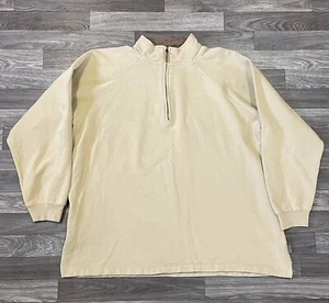 Sudadera Pullover Woolrich 1/4 Cremallera Para Hombre XL Beige Sólido Forrada de Vellón - Imagen 1 de 7