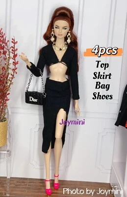 4 PIEZAS Para Moda Royalty Integrity Poppy Parker NuFace Muñecas Zapatos de Vestir Bolso 1/6 Foto 1 de 4