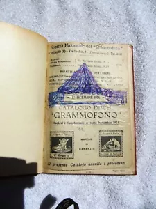 1924 Italian HMV Voce del Padrone Societa CATALOGO Grammofono General CATALOG. - Picture 1 of 5