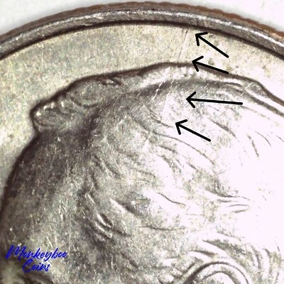 1993 P Roosevelt Dime - Spiked Head Die Crack - Rare Error Coin - Image 1 of 4
