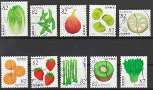 JAPAN FRUITS AND Vegetables - set of used stamps - Picture 1 of 1