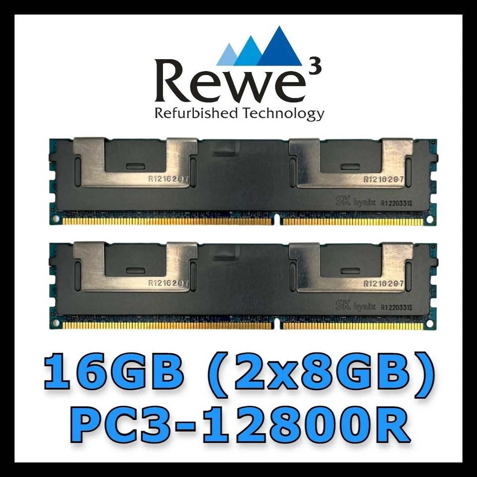 Kit RAM 16GB (2x8Gb) PC3-12800R 2Rx4  SK Hynix  Registered ECC  * NON PER PC ! * - Immagine 1 di 1