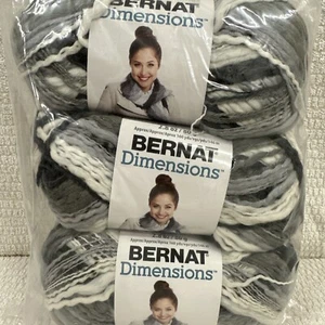 (3) 2,8 oz Bernat Dimensions acrílico/lana 99008 PEPPERMILL voluminoso 5 hilos retorcidos - Imagen 1 de 6