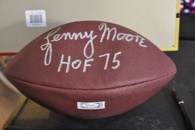 Lenny Moore Autographed Franklin Football Baltimore Colts "HOF 75" JSA COA - Image 1 of 3