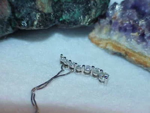 14k .50ct 7 VS I Diamonds Journey Pendant Necklace White Gold 18" Zales #2 - Picture 1 of 7