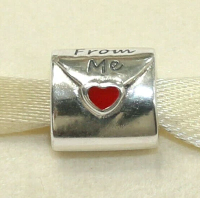 New Authentic Pandora Charm Love Letter Bead 790894EN09 W Suede Pouch - Image 1 of 4