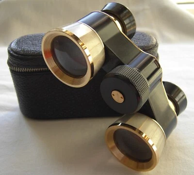 REVUE Opernglas Theaterglas 3x coated - Goldfarben, schwarz + Perlmutt 1960er Ja - Bild 1 von 4