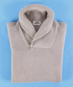 Hermes Cashmere Offset 1/2 Zip Sweater - Chunky - M / L - New - $2175 Retail - Picture 1 of 14