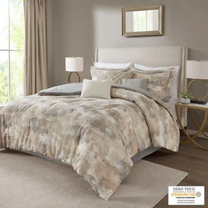 Madison Park Beacon 7 Piece Textured Cotton Blend Comforter Set - Picture 1 of 14