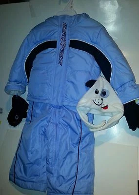 Mono y mitones de abrigo ZeroXposur azul claro y azul marino para bebés niños talla 12M Foto 1 de 4