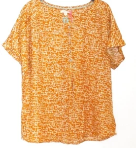 White Stuff Dory Top ochre yellow print button blouse Size 14 New Tags BNWT - Picture 1 of 6