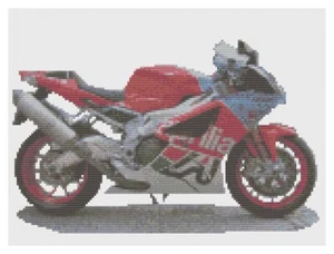 Cross Stitch Pattern by Florashell - Aprilia RSV 1000 Motorbike - Picture 1 of 1