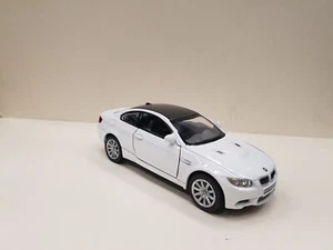 BMW m3 Bianco Kinsmart Auto Giocattolo Modello 1/36 Scala Diecast Metallo Open - Foto 1 di 2