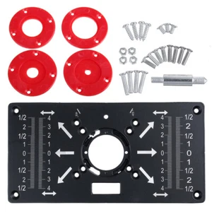 Aluminum Router Table Insert Plate with 4 Rings Screws For Woodworking Benches - Picture 1 of 6