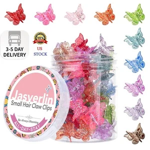 Glitter Mini Butterfly Hair Claw Clips, Sparkly Colorful Hair Accessories for Gi - Picture 1 of 8