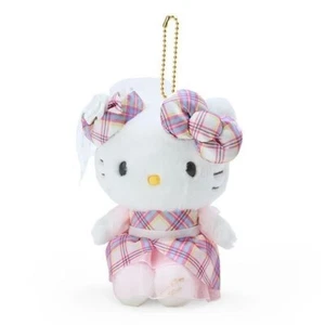 Sanrio Hello Kitty Kette Maskottchen Halter Tartan Karo Serie Mini Plüsch Puppe - Bild 1 von 9
