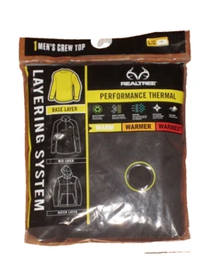 Nuevo con etiquetas Top cálido Realtree Performance térmico para hombre talla L negro capa base L/S - Imagen 1 de 2