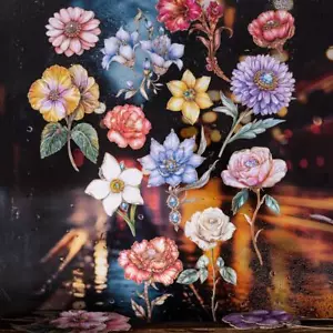 15 Piezas Pegatinas Flores Vintage Diario Chatarra Álbum de Tarjetas Álbum de Recortes Artesanías - Imagen 1 de 13
