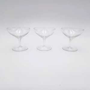 3 Rosenthal Signed Crystal Champagne Sherbert Glasses 3" H, 3 1/8" Dia. Etched - Picture 1 of 11