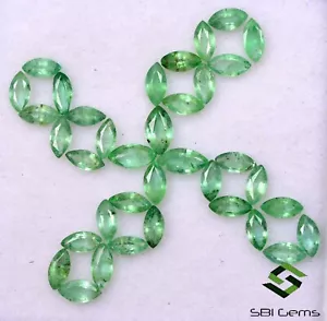 Lotto 2,74 cts marchesa taglio smeraldo naturale 4x2 mm 36 pezzi pietra preziosa sciolta non trattata - Foto 1 di 5