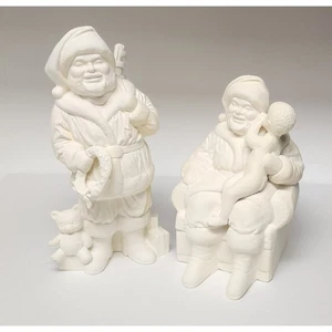 Santa Claus Bisque Ceramic Figurines Ready forTo Paint Christmas, Holiday Decor - Picture 1 of 14