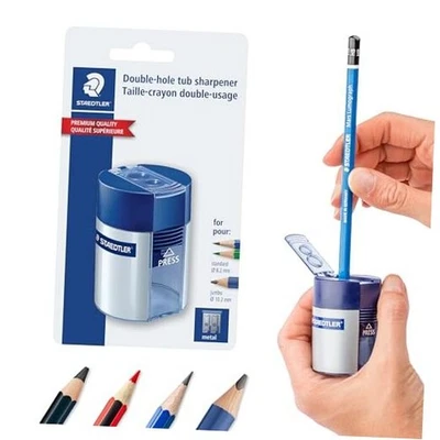  Точилка для карандашей с 2 отверстиями - ручная точилка двойного размера для стандартной,  - Изображение 1 из 4