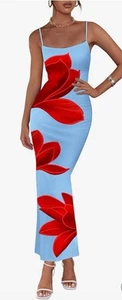 PRETTYGARDEN Womens Floral Maxi Dress Summer 2025 Sexy Spaghetti Strap Slip XXL - Picture 1 of 4