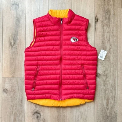 NFL MENS KANSAS CITY CHIEFS QUILTED PUFFER VEST SIZE LARGE NEW WITH TAGS - Image 1 of 4
