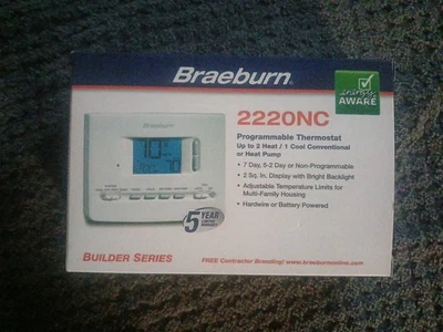 BRAEBURN 2220NC 2H/1C, 5-2/7 Day Programmable Thermostat - Image 1 of 4