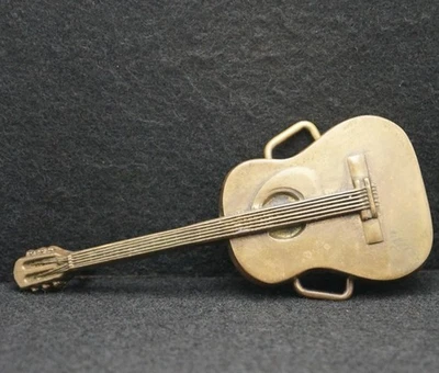 WF05132 复古 1978 * * 吉塔 * * 音乐器材实心黄铜艺术皮带扣 — 第 1/2 张图片