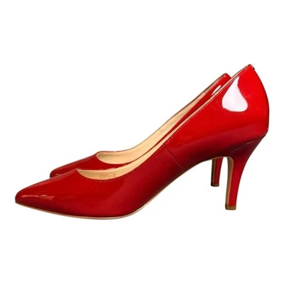 Cole Haan Grand.OS Pumps Women’s 8 Red Patent Leather Pointed Toe Heels 3.5" - Image 1 of 4
