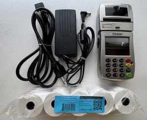 First Data FD400 TI Credit Card Reader POS Receipt Terminal 5 Thermal Paper Roll - Picture 1 of 16