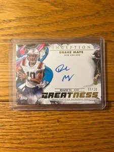 2024 Topps Inception Drake Maye RC "L'alba della grandezza" #ed 17/20 - Autografato - Foto 1 di 2