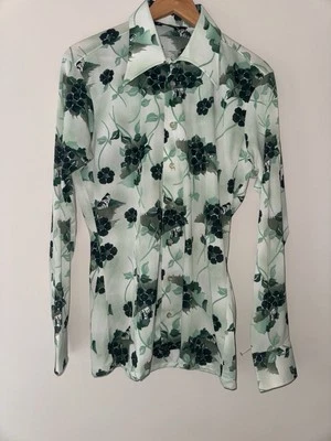 Мужская винтажная рубашка с воротником диско Prince Igor By Burma цветочный узор средний размер арнель/полиуретан - Изображение 1 из 4